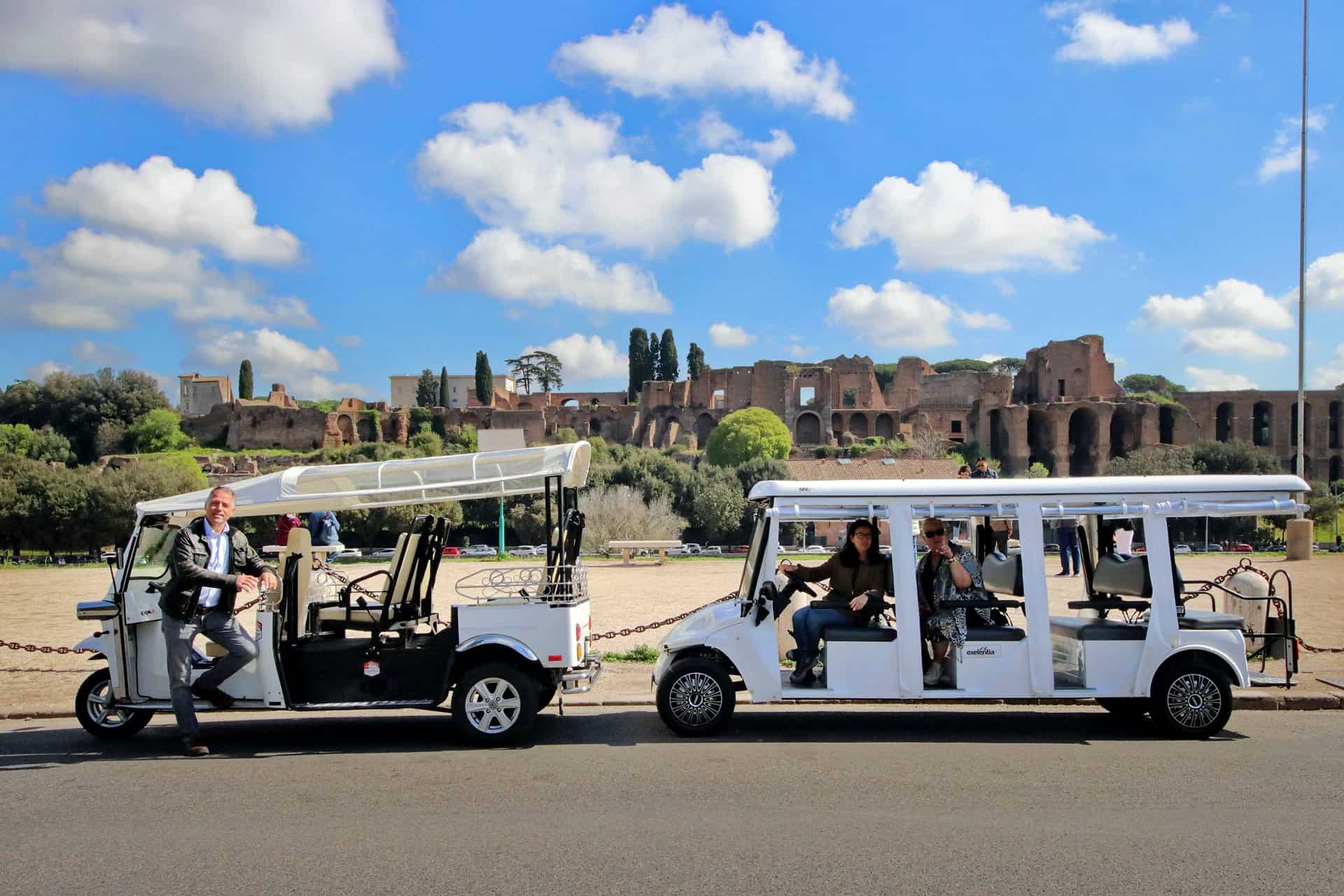 Electric tuk tuk & golf cart tours at circus maximus