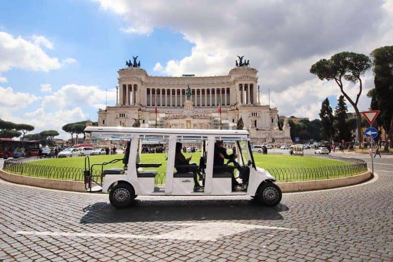 Rome in a day Golf cart tour with pickup from the cruise ship port Civitavecchia