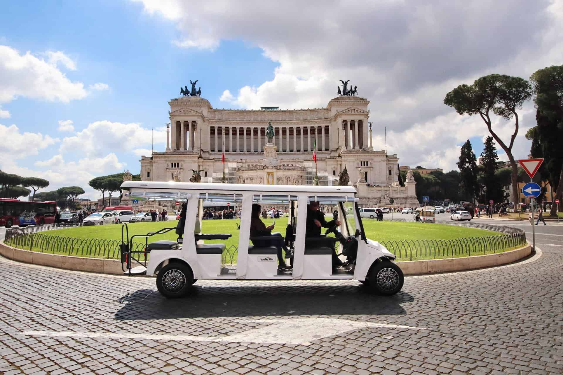 Rome in a day Golf cart tour with pickup from the cruise ship port Civitavecchia