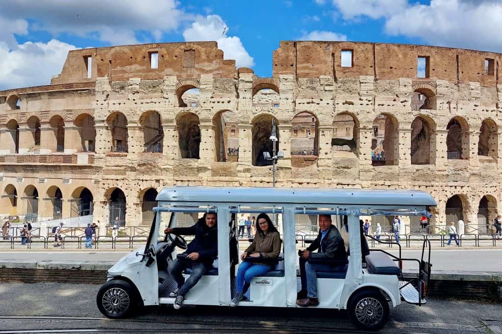 Rome golf cart tour for small groups - Colosseum stop