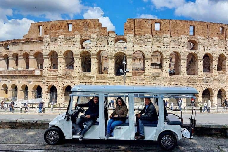 Rome golf cart tour for small groups - Colosseum stop