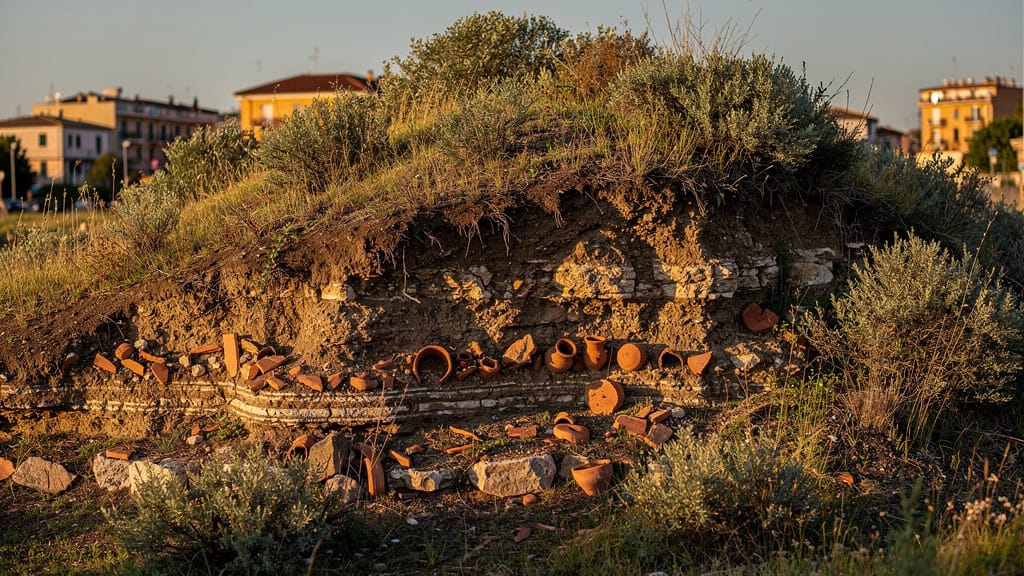 Monte Testaccio hill made of ancient amphorae