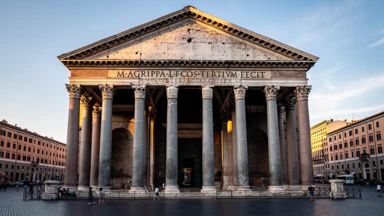 Pantheon portico with Corinthian columns and pediment