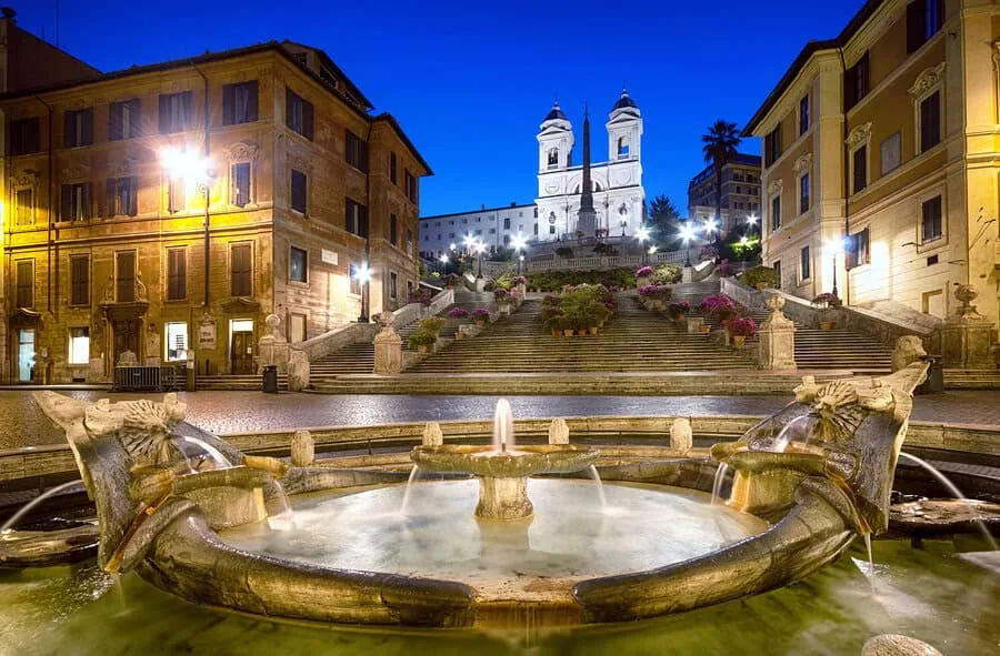 Spanish Steps Rome Italy Night